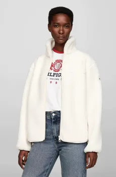 Женская белая куртка REG TEDDY ZIP UP Белый XXS Tommy Hilfiger WW0WW43223