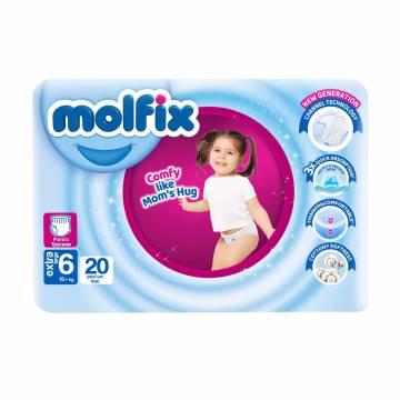 Подгузники-трусики Molfix Twin Extra Large размер 6 (15+ кг), 20 шт Подгузники-трусики Molfix Twin Extra Large размер 6 (15+ кг), 20 шт