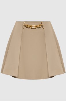 Бежевая юбка мини с цепью