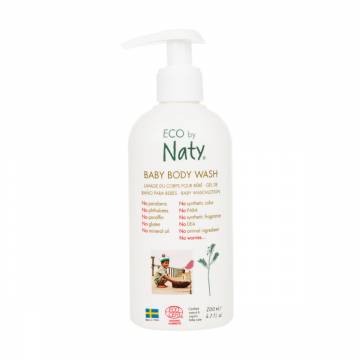 Органический детский гель для купания Naty Eco Baby Body Wash, 200 мл Органический детский гель для купания Naty Eco Baby Body Wash, 200 мл