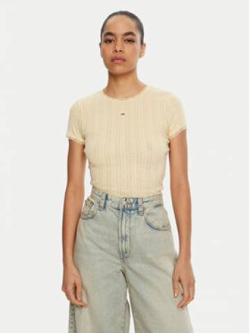 Tommy Jeans Футболка DW0DW19493 Жовтий Slim Fit Tommy Jeans Футболка DW0DW19493 Жовтий Slim Fit