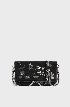 Женский черный кожаный клатч Rock Mini Arty Черный ONESIZE ZADIG&VOLTAIRE LWBA04485_BLACK