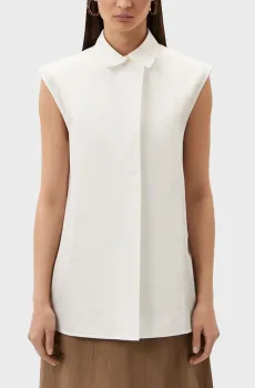 Женская белая рубашка COTTON ARCHIVE SLEEVELESS SHIRT Белый 34 Calvin Klein K20K206597