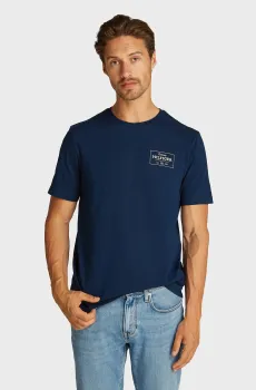 Мужская темно-синяя футболка MONOTYPE PRINTED LABEL TEE Синий S Tommy Hilfiger MW0MW37454