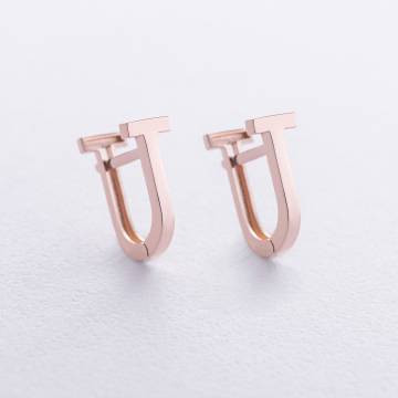 Серьги "Tina" в красном золоте с08796 Серьги "Tina" в красном золоте с08796
