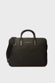 Мужская черная кожаная сумка для ноутбука BUSINESS Черный ONESIZE Tommy Hilfiger AM0AM13642