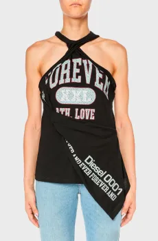 Женский черный топ T-ZELIE Черный S Diesel A12954 0WHAF