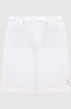 Белые шорты с принтом эмблемы