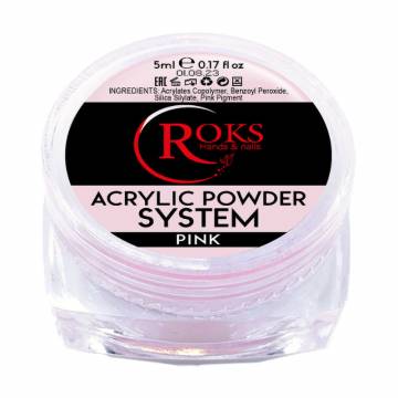 Акриловая пудра для ногтей Roks Acrylic Powder System, Pink, 5 мл Акриловая пудра для ногтей Roks Acrylic Powder System, Pink, 5 мл