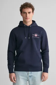 Мужское темно-синее худи REG MEDIUM ARCHIVE SHIELD Синий S Gant 2047084