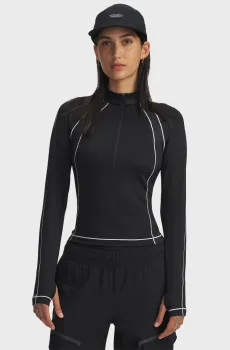 Женская черная спортивная кофта UA ColdGear Novelty 1/2 Zip Черный M Under Armour 6003998-003