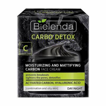 Уценка! Матирующий крем для лица Bielenda Carbo Detox с углем, для жирной и комбинированной кожи, 50 мл Уценка! Матирующий крем для лица Bielenda Carbo Detox с углем, для жирной и комбинированной кожи, 50 мл