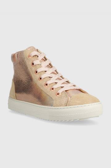 Детские кожаные кроссовки Pom Dapi SWAG ZIP LACE цвет розовый Детские кожаные кроссовки Pom Dapi SWAG ZIP LACE цвет розовый