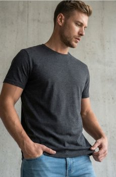 Бавовняна футболка basic - темно-сірий