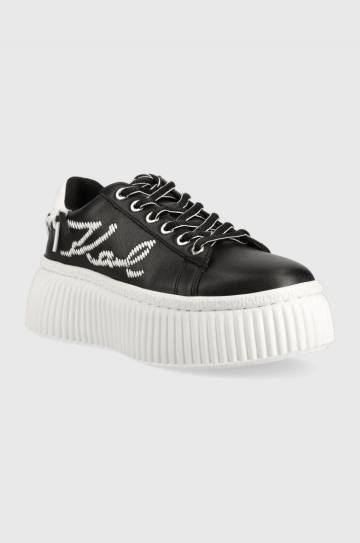 Кожаные кроссовки Karl Lagerfeld KREEPER LO цвет чёрный KL42372 Кожаные кроссовки Karl Lagerfeld KREEPER LO цвет чёрный KL42372