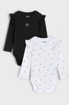 Бавовняні боді, 2 шт. - кремовий