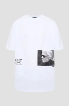 Мужская белая футболка Белый L Karl Lagerfeld 551225.755290;10
