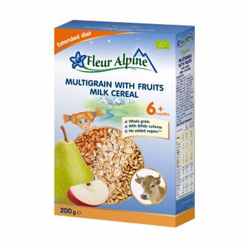 Детская молочная каша Fleur Alpine Multigrain With Fruits Milk Cereal Мультизлаковая с фруктами, с 6 месяцев, 200 г Детская молочная каша Fleur Alpine Multigrain With Fruits Milk Cereal Мультизлаковая с фруктами, с 6 месяцев, 200 г