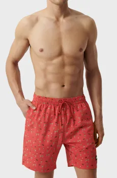Мужские красные плавательные шорты с узором Красный S Atlantic KMB-221