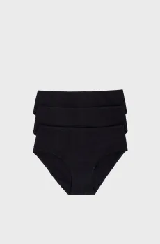 Женские черные трусики (3 шт) Черный L womensecret 7682840