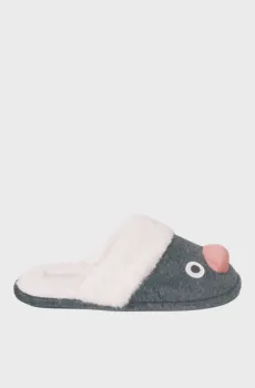 Женские темно-серые тапочки Pingu Серый 39-40 womensecret 4992579