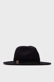 Женская черная шерстяная шляпа TH DISTINCT FEDORA Черный ONESIZE Tommy Hilfiger AW0AW16365