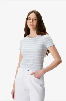 Женская голубая футболка Голубой 40 Lacoste TF082323T