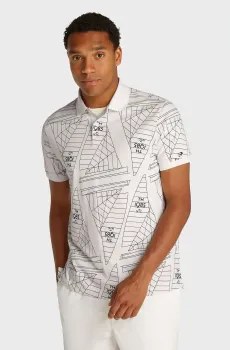 Мужское белое поло с узором SAILING Белый XXL Tommy Hilfiger MW0MW39309