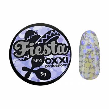 Глиттерный гель для маникюра Oxxi Professional Fiesta Glitter Gel 04, 5 г