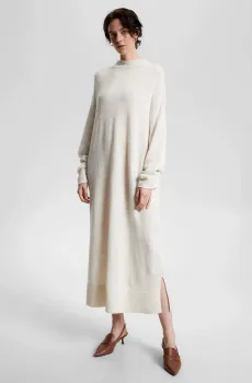 Женское белое шерстяное платье SOFT WOOL MIDI Белый S Tommy Hilfiger WW0WW39930