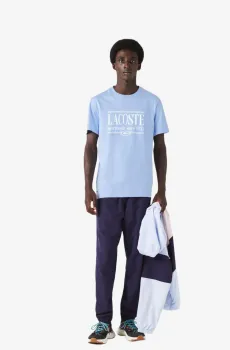 Мужская голубая футболка Голубой L-XL Lacoste TH0322HBP