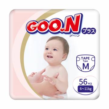 Подгузники Goo.N Plus унисекс, размер М (для детей 6-11 кг), 56 шт Подгузники Goo.N Plus унисекс, размер М (для детей 6-11 кг), 56 шт