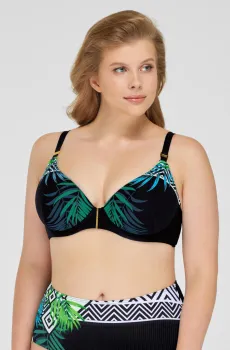 Женский черный лиф от купальника с узором Черный 40F MARC&ANDRE L2109-YP-462