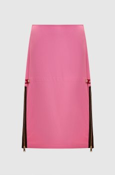 Розовая юбка миди