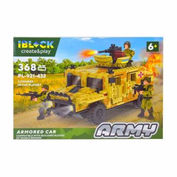 Конструктор iBlock Create & Play Army Armored Car, 368 деталей, от 6 лет (PL-921-432)