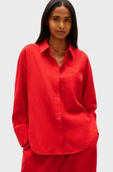 Женская красная рубашка OVERSIZED Красный L Tommy Hilfiger UW0UW06428