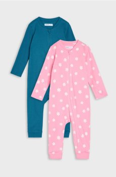 Бавовняний ромпер, 2 шт. - рожевий