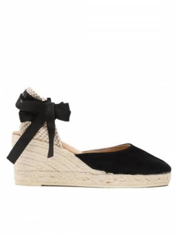 Manebi Еспадрильї Soft Suede Low Wedge Espadrilles K 1.0 WL Чорний Manebi Еспадрильї Soft Suede Low Wedge Espadrilles K 1.0 WL Чорний