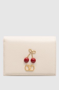 Бежевый кожаный портмоне Cherryfic