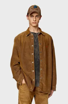 Мужская коричневая вельветовая рубашка D-SIMPLY-OVER Коричневый S Diesel A07111 003GJ