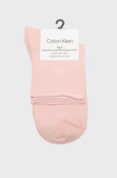 Женские розовые носки (2 пары) ROLL Розовый 35-38 Calvin Klein 701229681