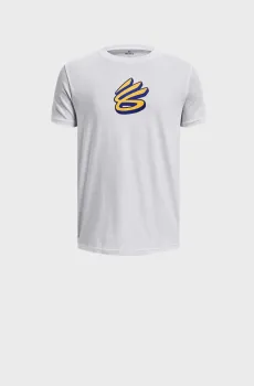 Детская белая футболка UA CURRY DROP SHADOW SS Белый 8 Under Armour 1376679-100