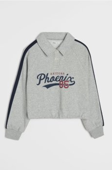 Поло світшот з написом Phoenix - сірий