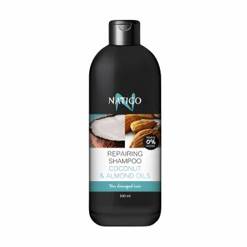 Восстанавливающий шампунь Natigo Repairing Shampoo для сухих и поврежденных волос, с кокосом, 500 мл Восстанавливающий шампунь Natigo Repairing Shampoo для сухих и поврежденных волос, с кокосом, 500 мл