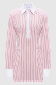 Белое платье-рубашка в полоску