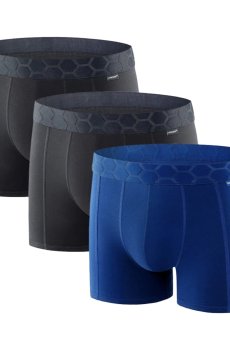 Трусы-боксеры мужские Uniconf UBB116R2Set, Black/Dark Blue/Grey, размер XL, 3 шт