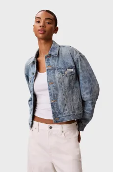 Женская голубая джинсовая куртка с узором AOP 90s TRUCKER Голубой S Calvin Klein Jeans LV047F677G