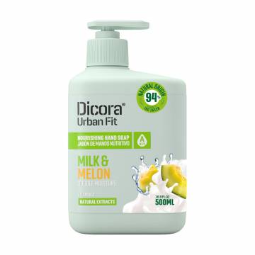 Жидкое мыло для рук Dicora Urban Fit Молоко и дыня, с витамином А, 500 мл Жидкое мыло для рук Dicora Urban Fit Молоко и дыня, с витамином А, 500 мл