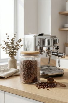 Скляний контейнер для їжі з бамбуковою кришкою - clear