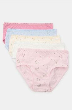 Бавовняні трусики-сліпи з квітковим мотивом 5 pack - різнобарвний